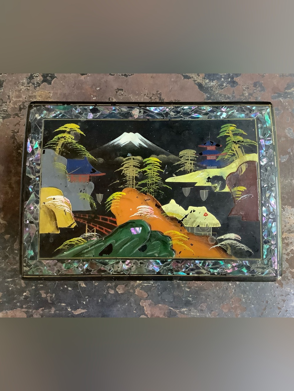VTG Japanese Hand Painted Jewelry Box